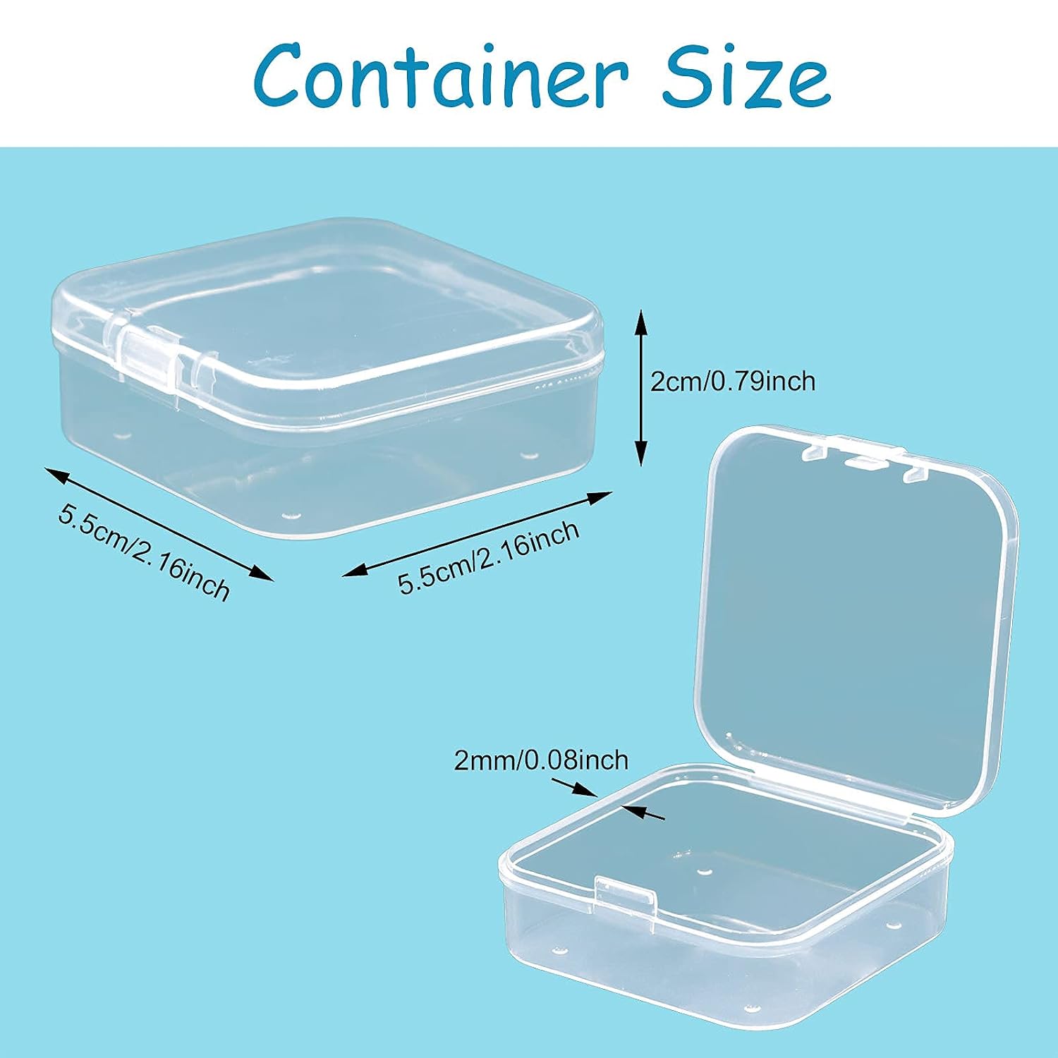 V-TOP 24 Pack Small Clear Plastic Storage Containers with Hinged Lids for Organizing, Mini Beads Storage Containers Box for Jewelry, Hardware, Game Pieces, Crafts,Tiny Beads and More Small Items