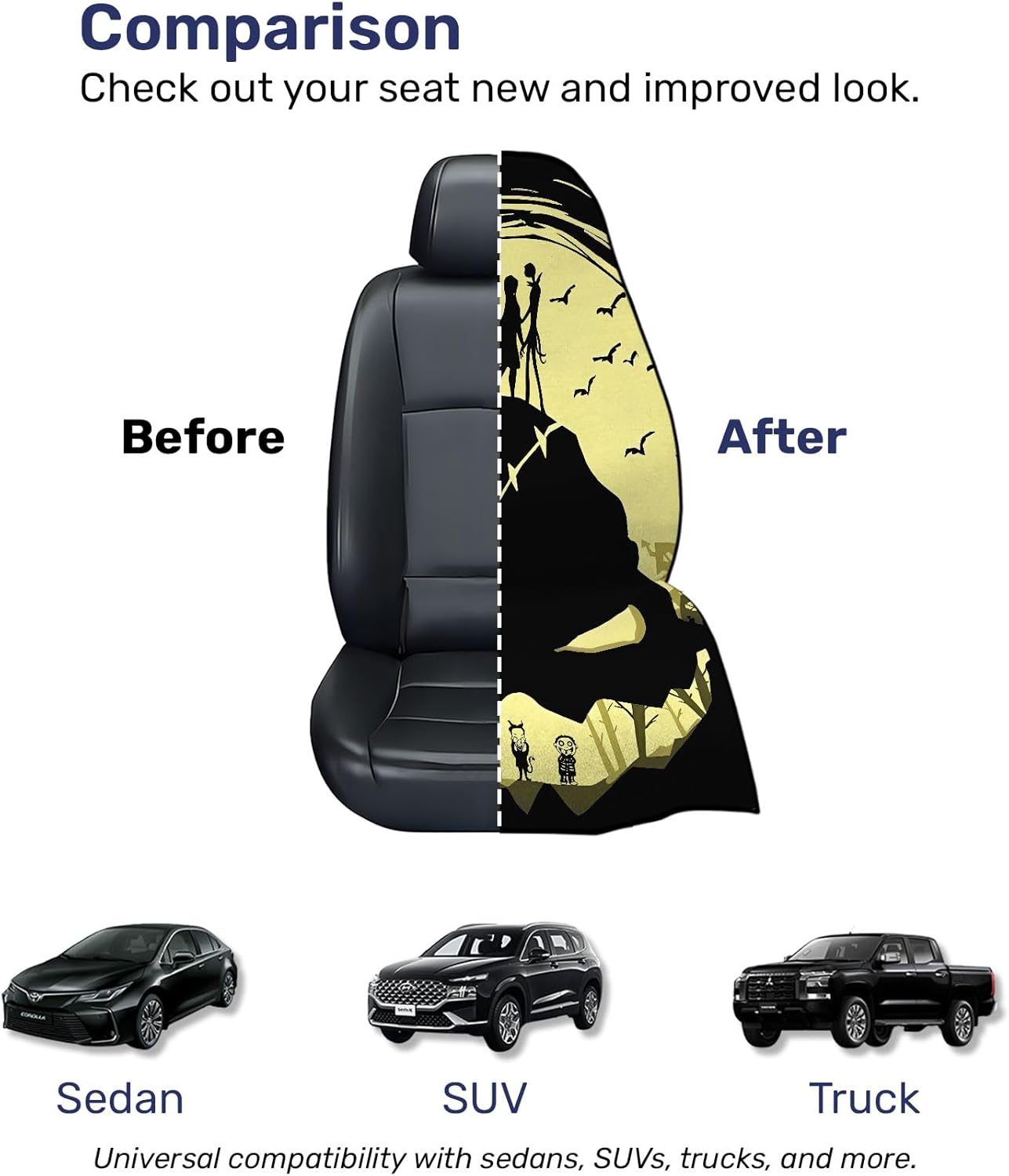 GENANY Horror Car Seat Towel, Fit Non-Slip Waterproof Protector & Sweatproof for Gym, Pets and Water Sport, Universal Fit Towel Seat Covers for Car, Spring Holiday Edition