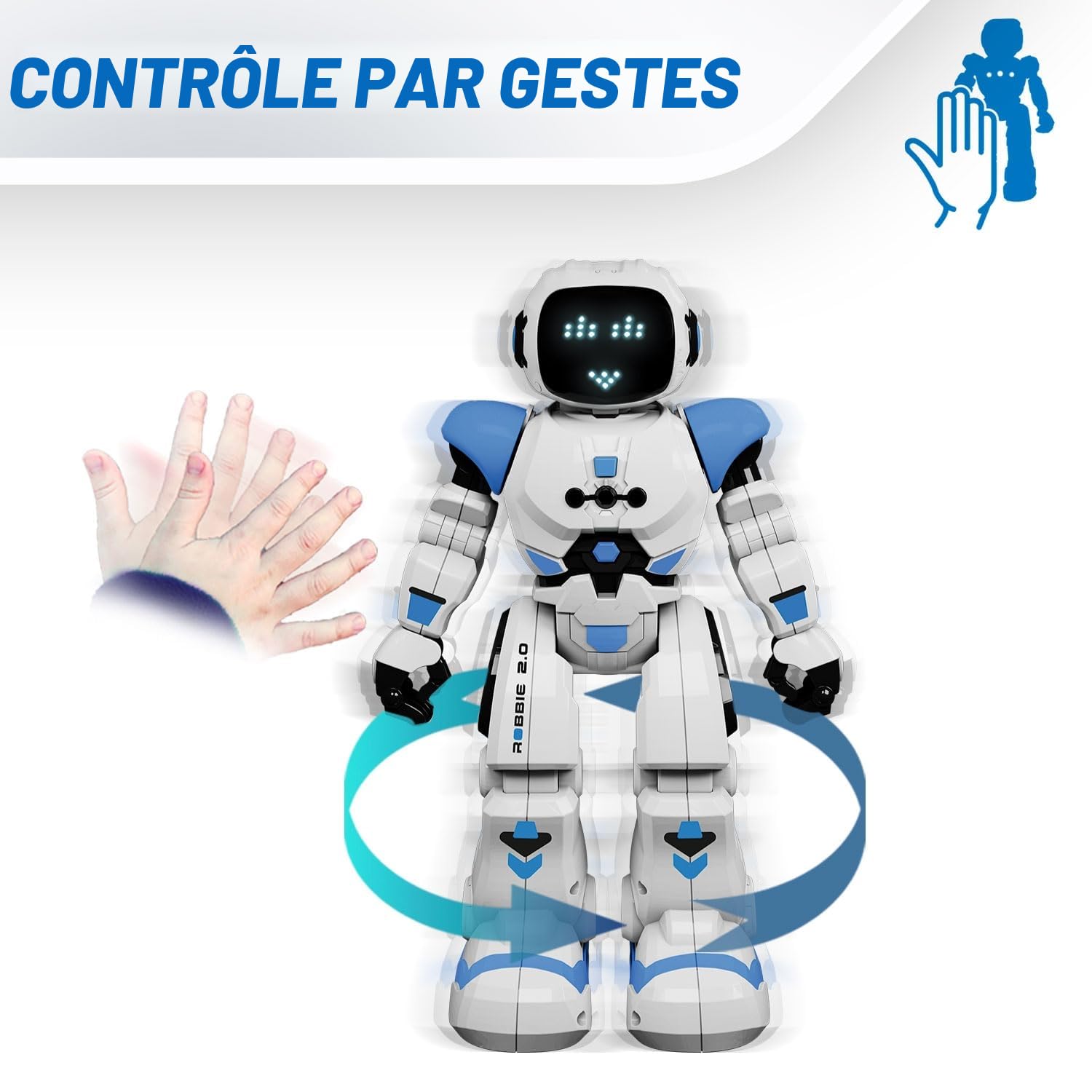 Xtrem Bots - Robbie | Robot Enfant | Robot Telecommande Et Programmable Jusqu'à 50 Actions | Jouet Enfant 5 Ans Garçon | Jouet Fille 5 Ans Et Plus