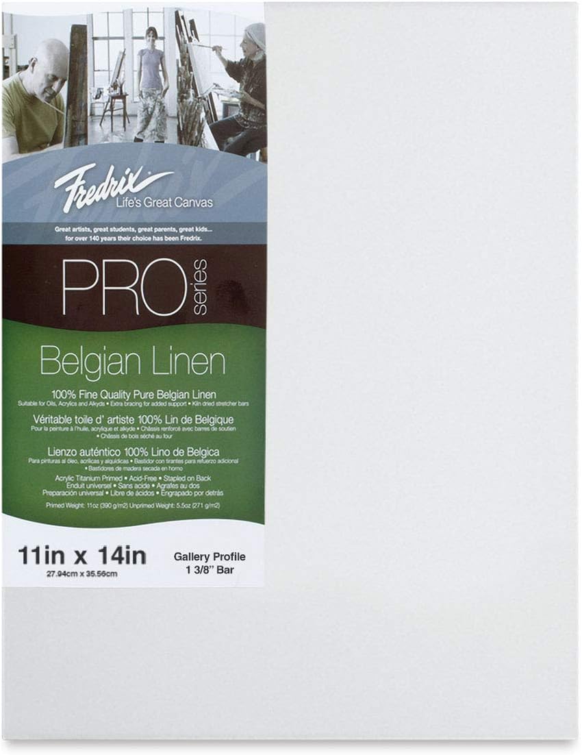 Fredrix(28cm .x 14in.each) - Pro Belgian Linen Pre-Stretched Canvas 28cm x 36cm each