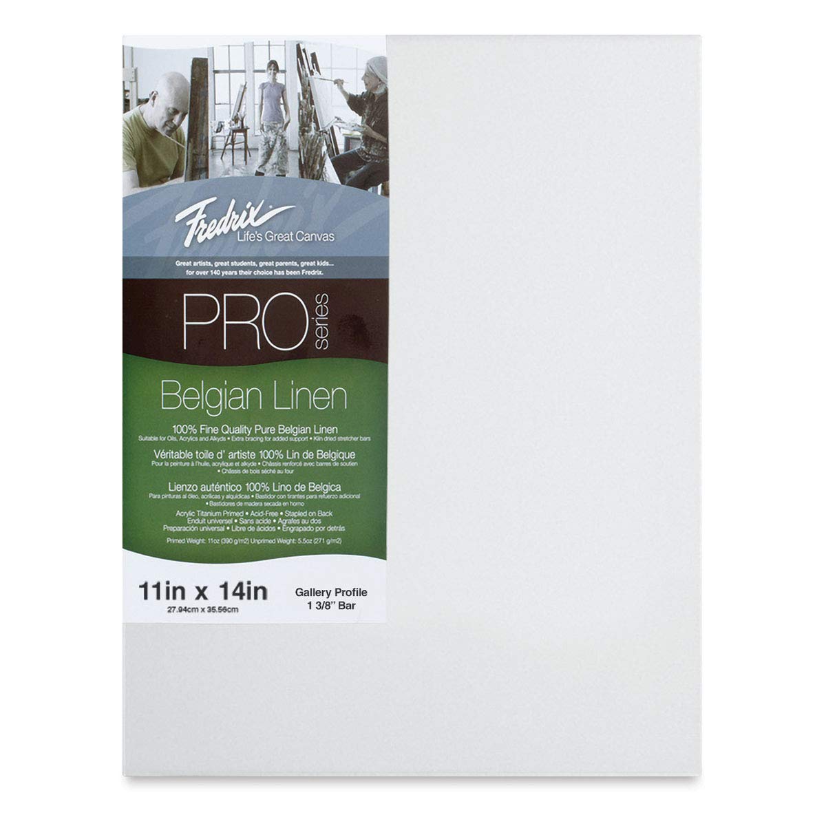 Fredrix(28cm .x 14in.each) - Pro Belgian Linen Pre-Stretched Canvas 28cm x 36cm each