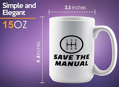 Miniatura 6 de Carguy Taza de café 15oz Blanco -guarde los manuales - Funny Sarcasm Car Lover Owner Enthusiast Mechanics Racing Street Racer Road Trip Organized