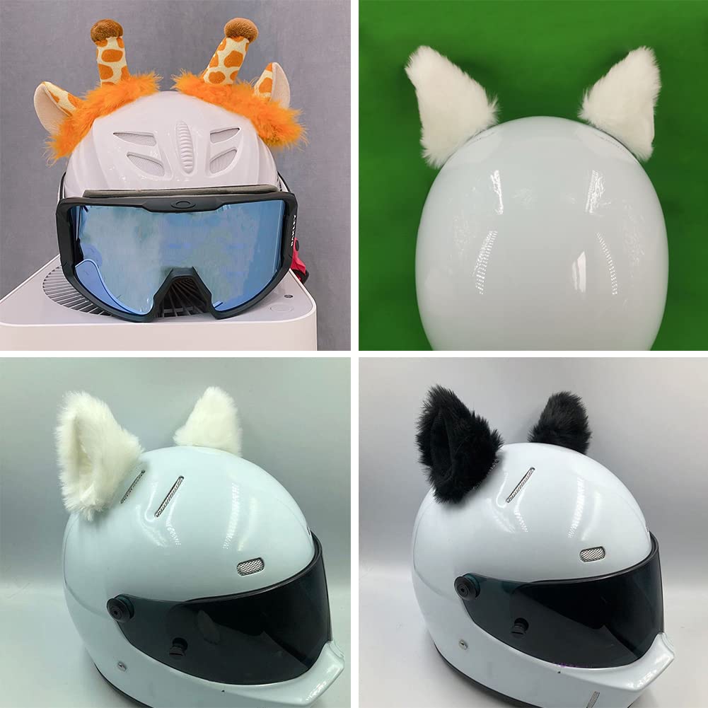 WAYUTO Giraffe Ear Helmet Accessories Self Adhesive Fun Plush Helmet Cover Retrofit Decor for Snowboarding Skiing Motorcycle Scooter Biking Cycling Skating Helmet Kid & Adult Helmet not Included Sports &