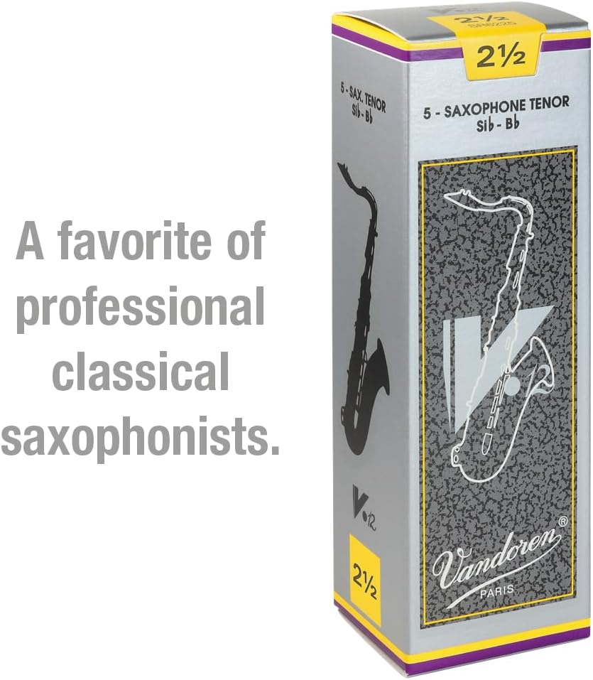 Vandoren SR6225 Tenor Sax V.12 Reeds Strength 2.5; Box of 5