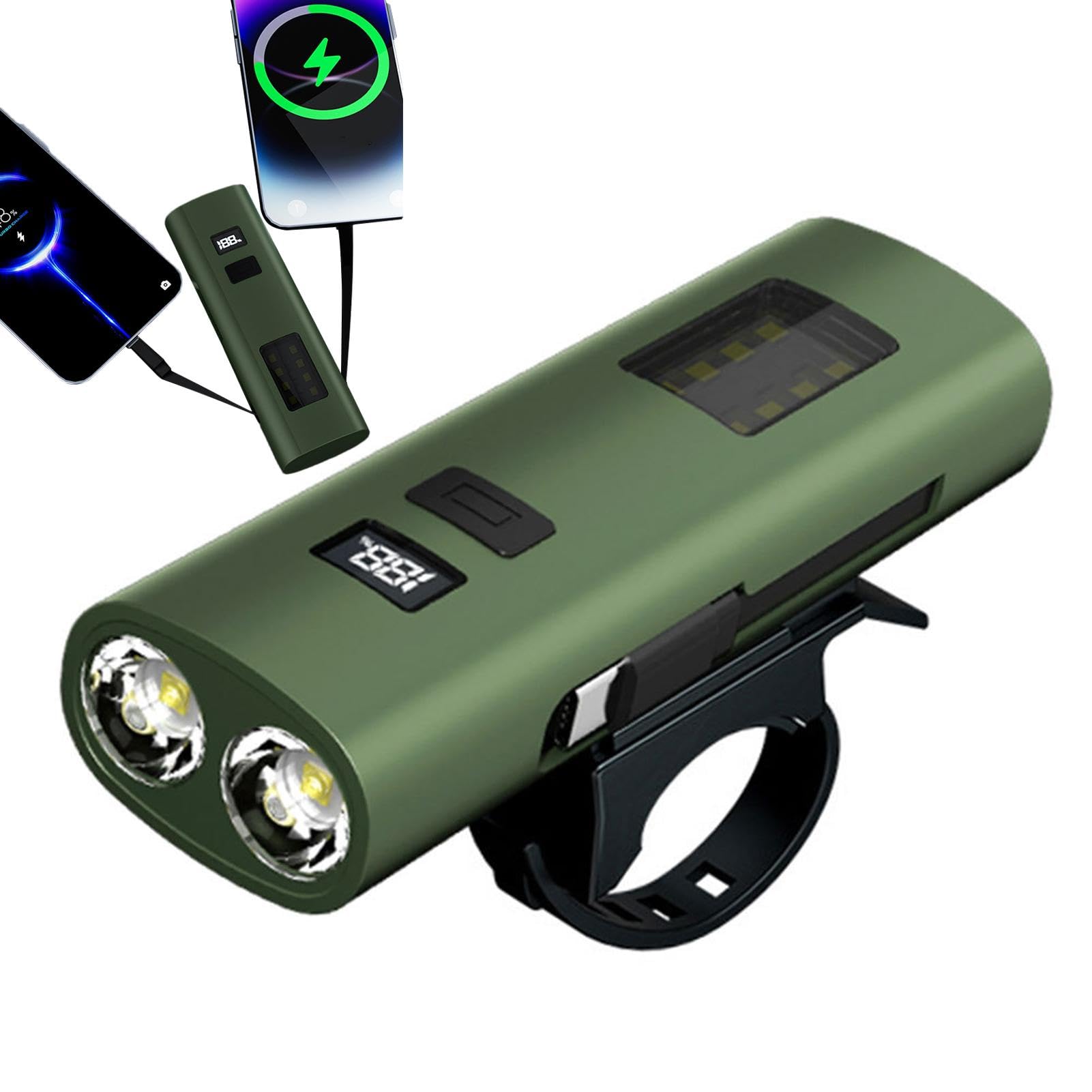 Faro Ciclismo Ricaricabile 1800 MAh: Luminoso, Regolabile, Impermeabile Per Notte E Città