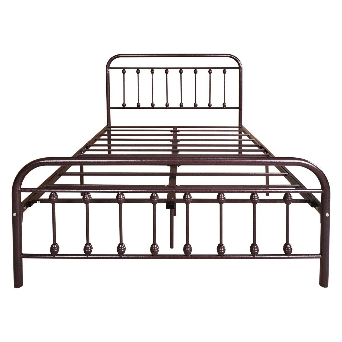 DUMEE Bed Full Size Platform with Vintage Headboard and Footboard