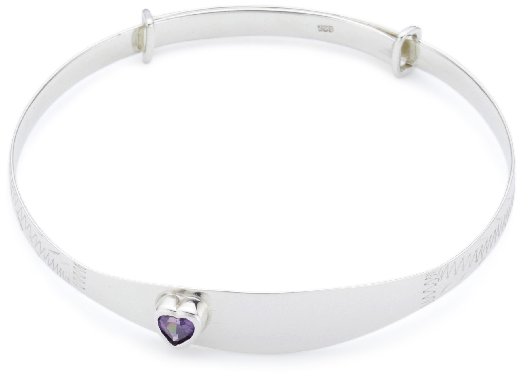 MiChic Children's Febuary Silver Childs Birthstone Expanding Identity Bangle