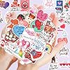 100Pcs Holographic Valentines Stickers for Kids, Heart Valentine's Stickers Bulk for Valentines Day Gifts for Kids Classroom School Exchange,Thickened Backing Vinyl Decals, Party Favors #1
