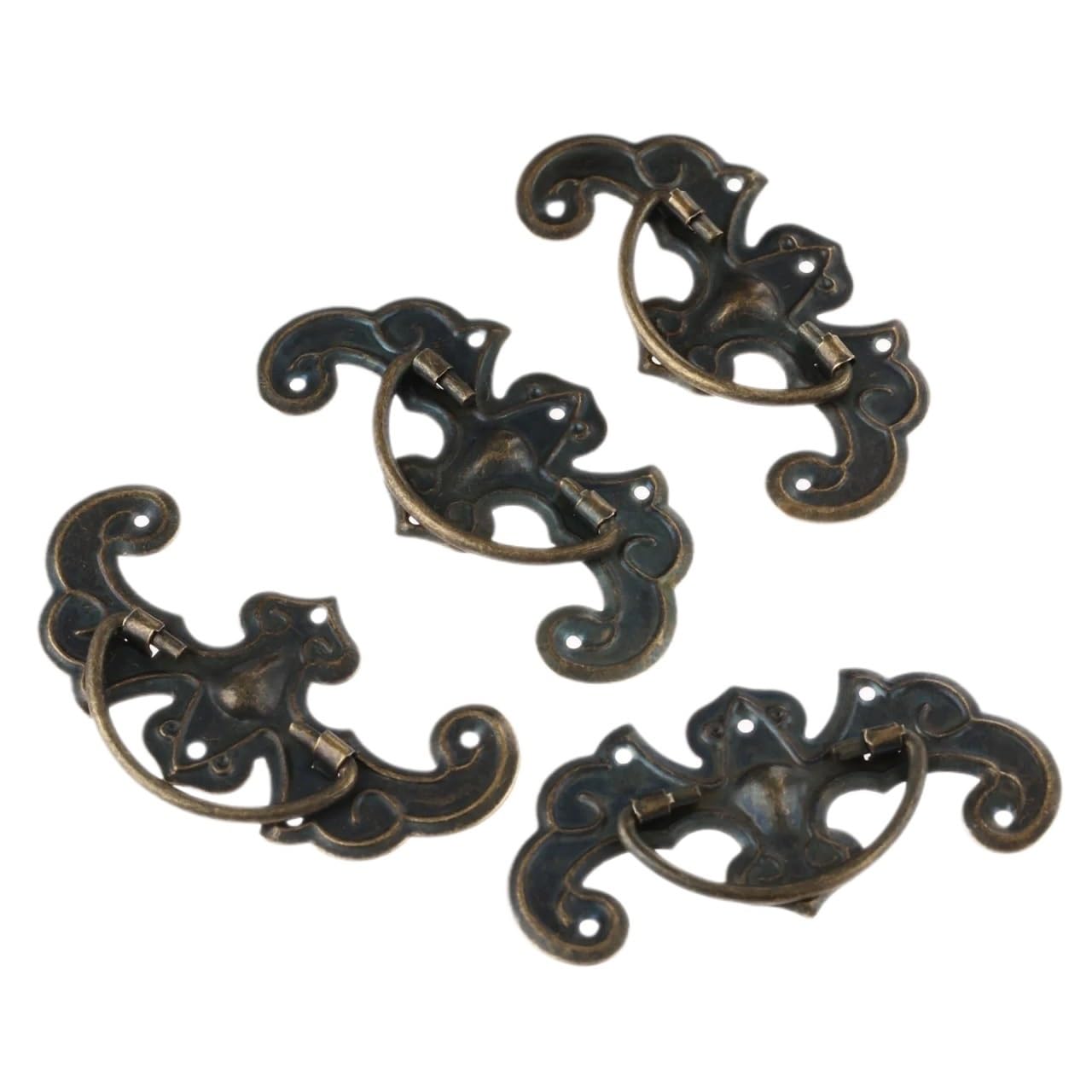 Gwyzax 63X33mm Antique Cabinet Pulls 50Pcs Antique Brass Cabinet Knobs With Nails For Drawer Door Pulls