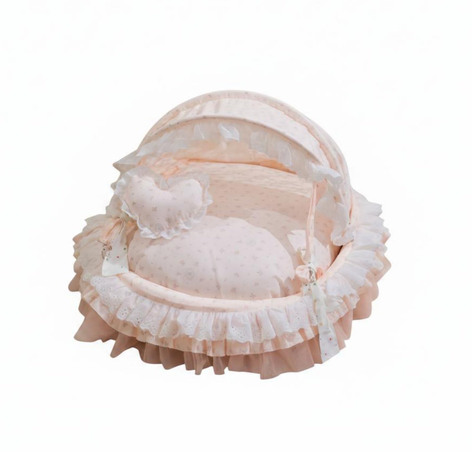 Lit bercelonnette pour chats et petits chiens, nid berceau rose lavable avec coussin moelleux