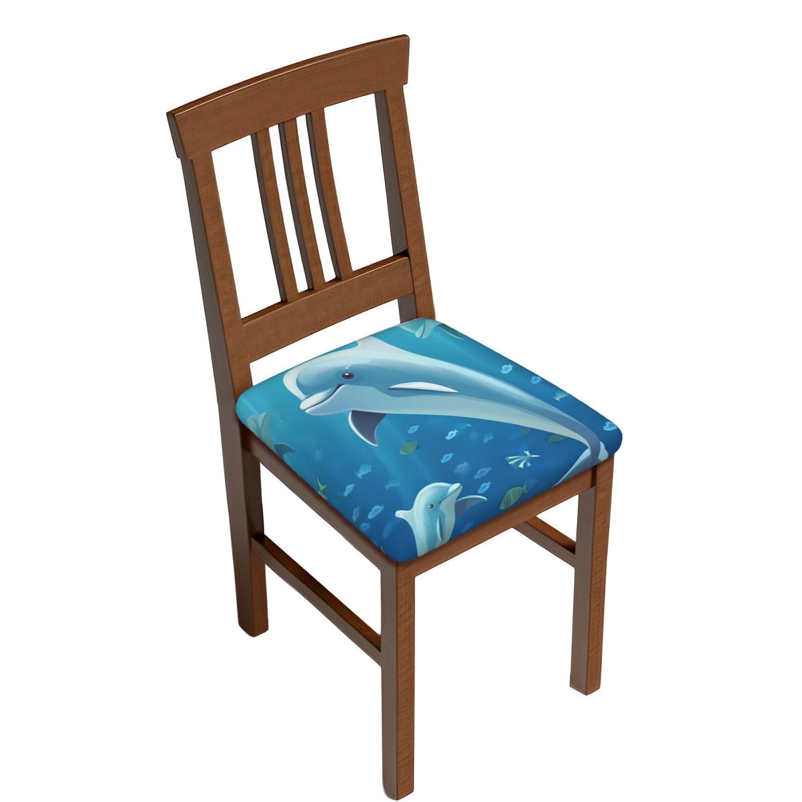 Fodpand Six Piece Dolphin Square Stool Covers Stretch Removable Square Bar Stool Seat Covers Washable Dustproof Stool Cushion Slipcover Soft Milk Silk Bar Chair Covers With Band