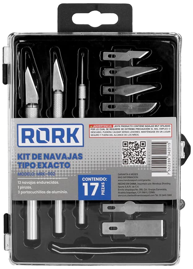 Kit de navajas tipo Exacto 17 piezas Marca RORK