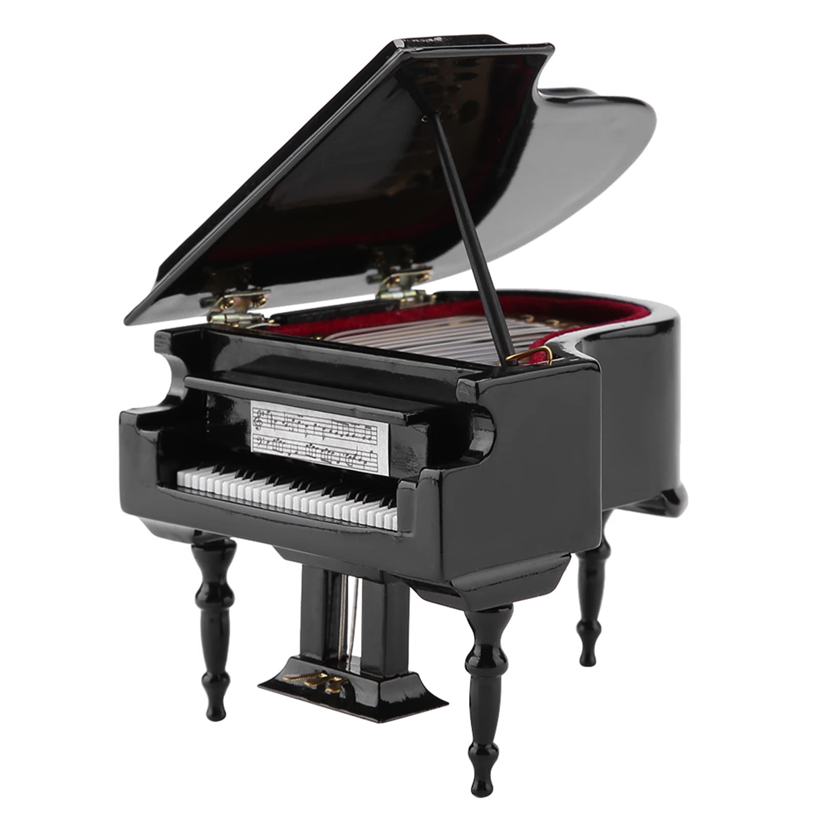 Modèle de Piano en Bois Noir Miniature avec Banc et Étui, Décoration Bureau ou Maison, Cadeau pour Collectionneurs et Musiciens