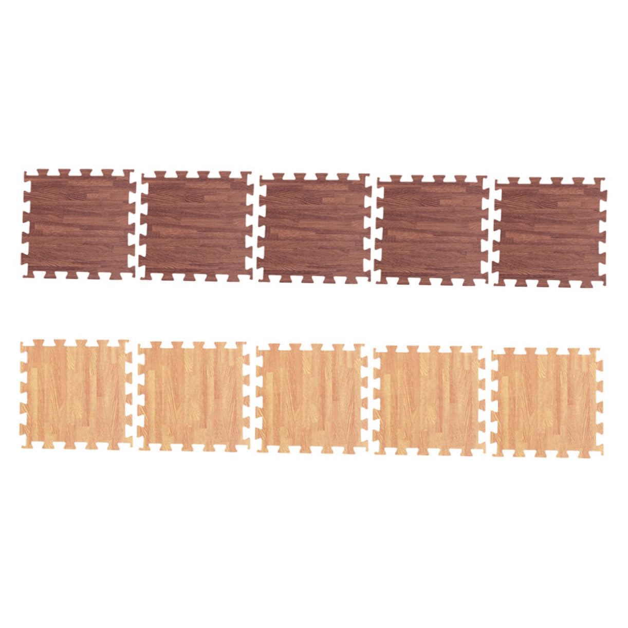 Totority 10pcs Soft Wood Grain Interlocking Floor Mats Non Slip Eva Gym Flooring for Living Bedroom Playrooms Thickened Durable Design