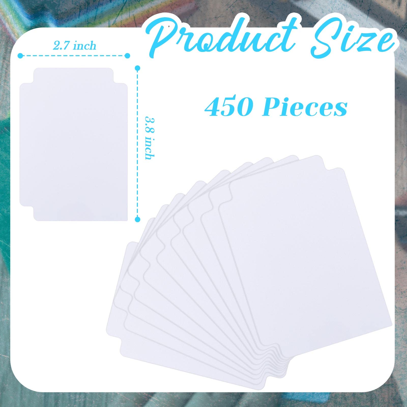 Lewtemi 450 divisori per carte collezionabili, divisori per carte collezionabili, con linguette, separatori per carte da gioco, in polipropilene, divisori, in plastica, per giochi e sport (bianco)