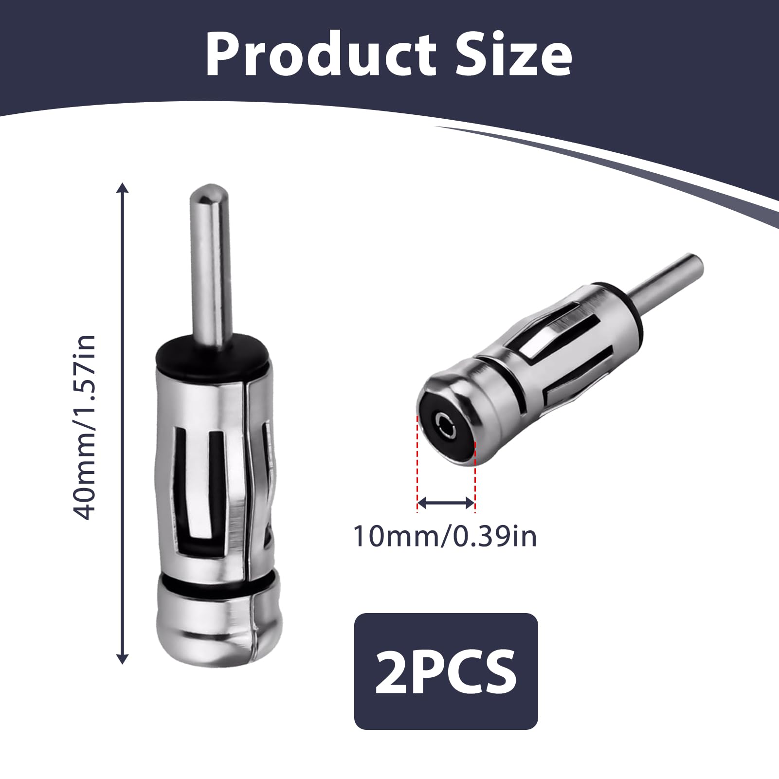 2 Pezzi Adattatore Antenna ISO a DIN Radio Auto, Spinotto Antenna Universale per Autoradio, Connettore DIN Maschio a Femmina ISO per Pioneer/Kenwood, Facile Installazione Plug and Play