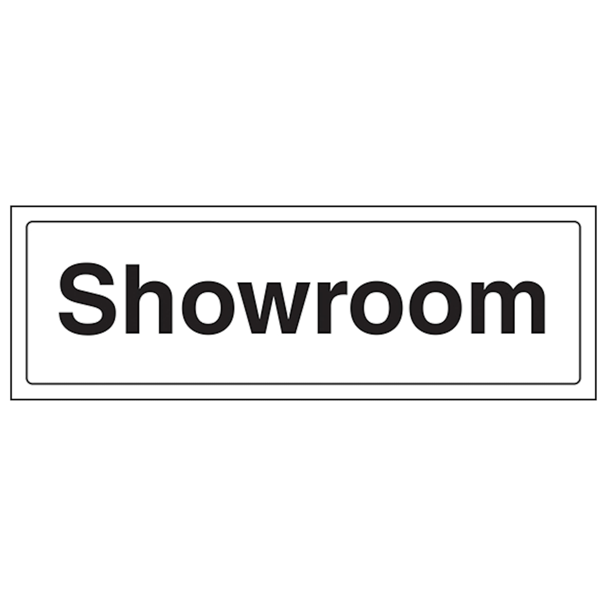 V Safety Showroom - Landscape 300 x 100 mm - Self Adhesive Vinyl - Aluminium Effect Safety Sign