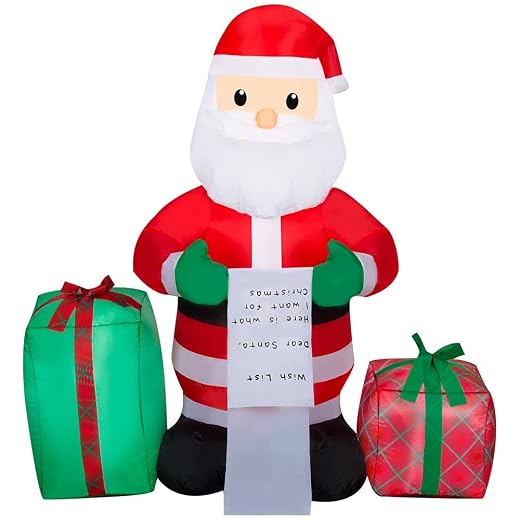 4' Gemmy Airblown Inflatable Christmas Santa Claus w/Letter and Presents Yard Decoration 881950
