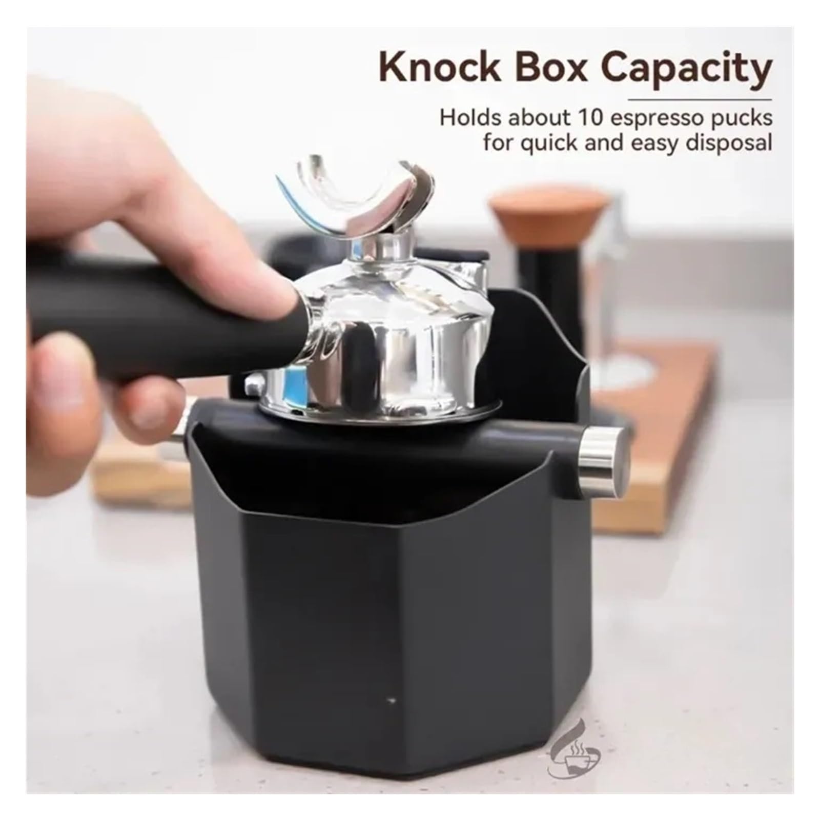 Knock Box pojemnik na odpady do kawy espresso dla baristów - łatwy do czyszczenia, idealny do użytku w domu i kawiarni, narzędzie dla miłośników espresso
