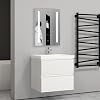 600mm Wall Hung Basin Vanity Unit White 2 Soft Close Drawers 1 Tap Hole Sink Bathroom Toilet Storage Funiture