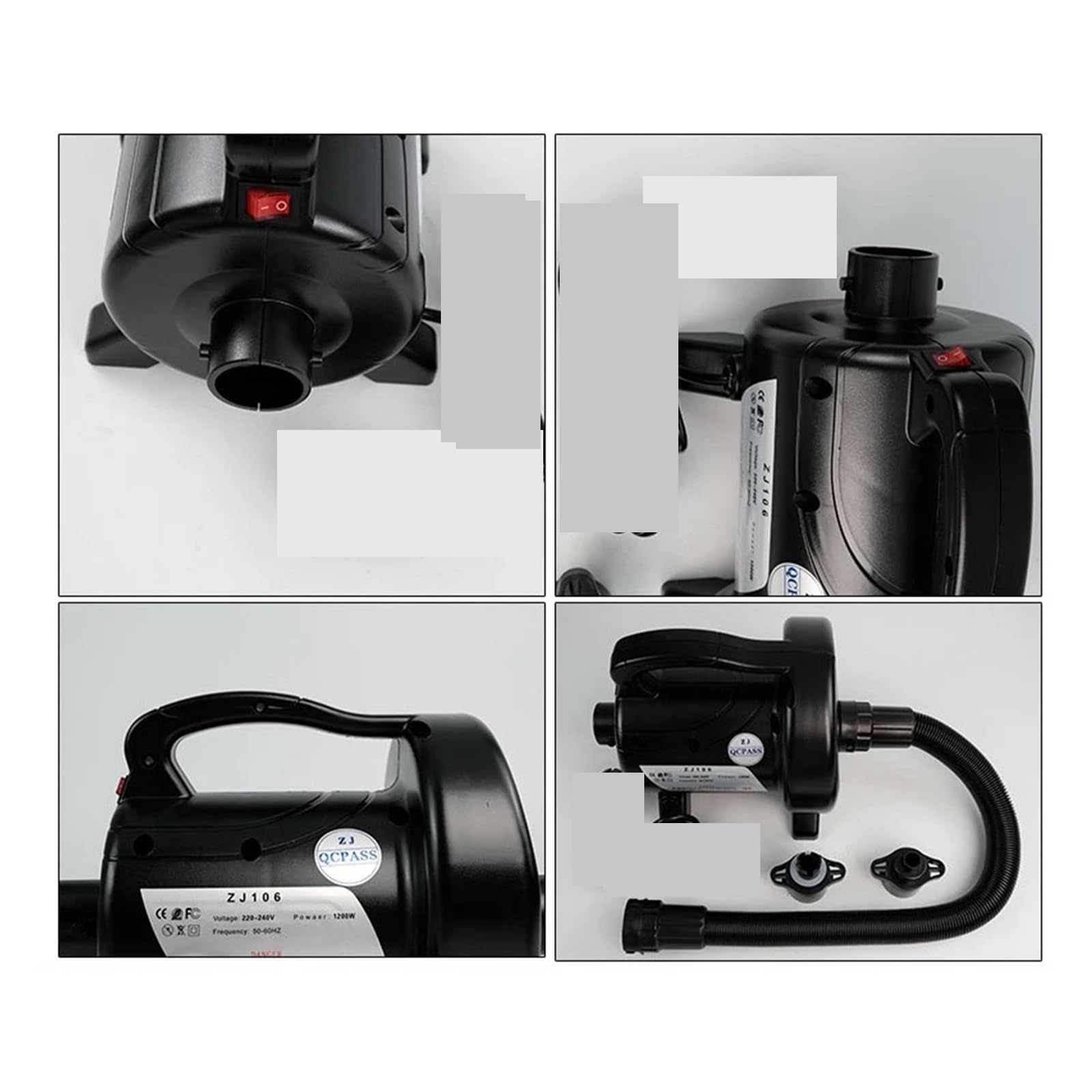ZJ106 1200W Marine Ad Alta Pressione Gonfiabile Tenda Gonfiabile Barca Gonfiabile Pompa