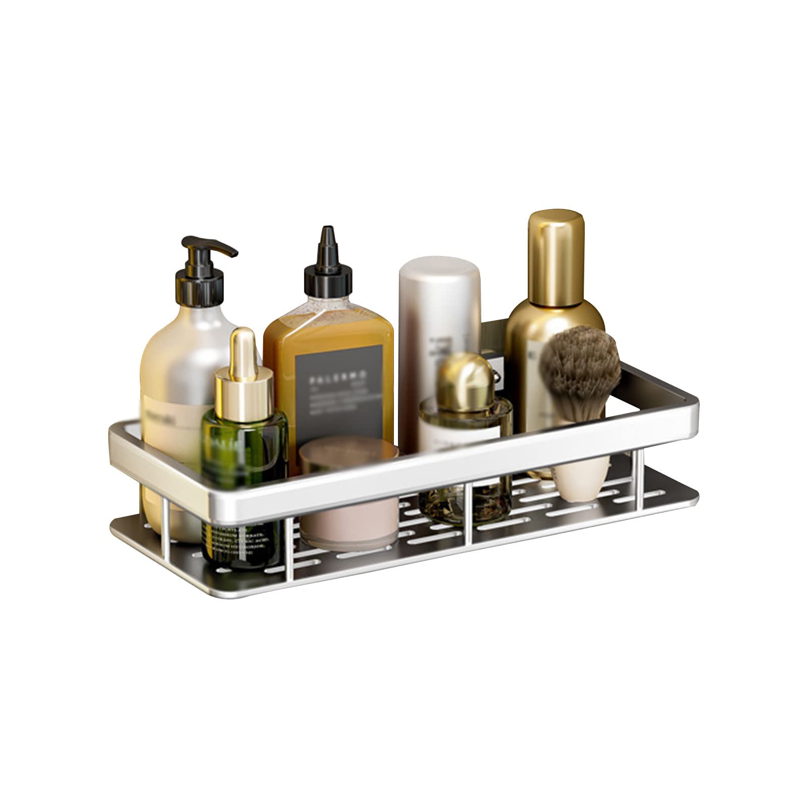 CENGNIAN Shower Caddy Shower Shelves Basket Shelf Wall Mounted Kitchen Spice Rack No Drilling Traceless Adhesive Shower Wall