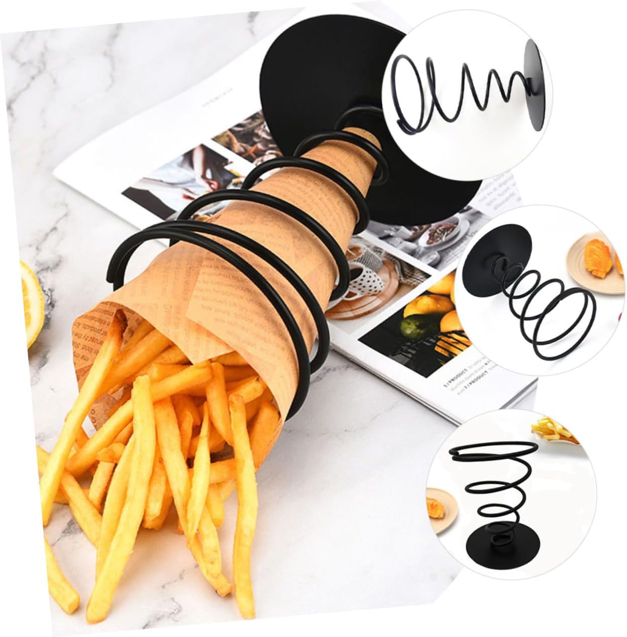 IMIKEYA French Fries Chips Holder Fries Stand Appetizer Serving Rack Snack Cup Commercial Hotel Serving image 5
