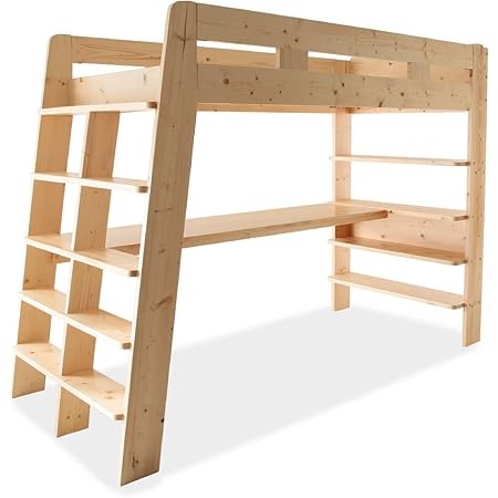 Amazon Lowya ロウヤ ロフトベッド デスク ラック付き 天然木 すのこ システムベッド シングル ナチュラル ベッドフレーム オンライン通販
