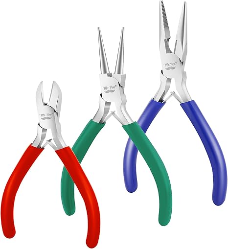 Mr. Pen- Jewelry Pliers, 3 Pack, Jewelry Making kit, Mini Pliers for Jewelry Making, Wire Cutters for Jewelry Making