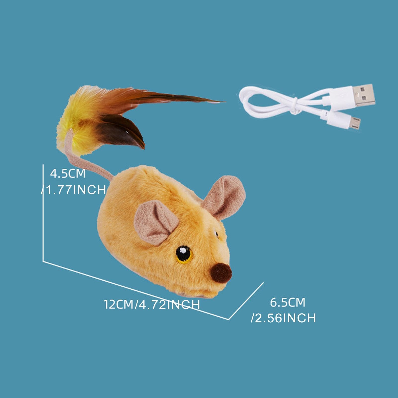 Lot de 5 jouets interactifs pour chat souris lavables Jaune