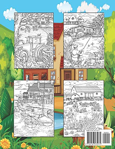 100 Countryside Scenes Coloring Book: An Adult Coloring Book Featuring 100 Amazing Countryside Color