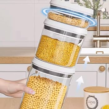 Amazon｜真空保存容器 8 パック食品保存容器ユニバーサル蓋付き