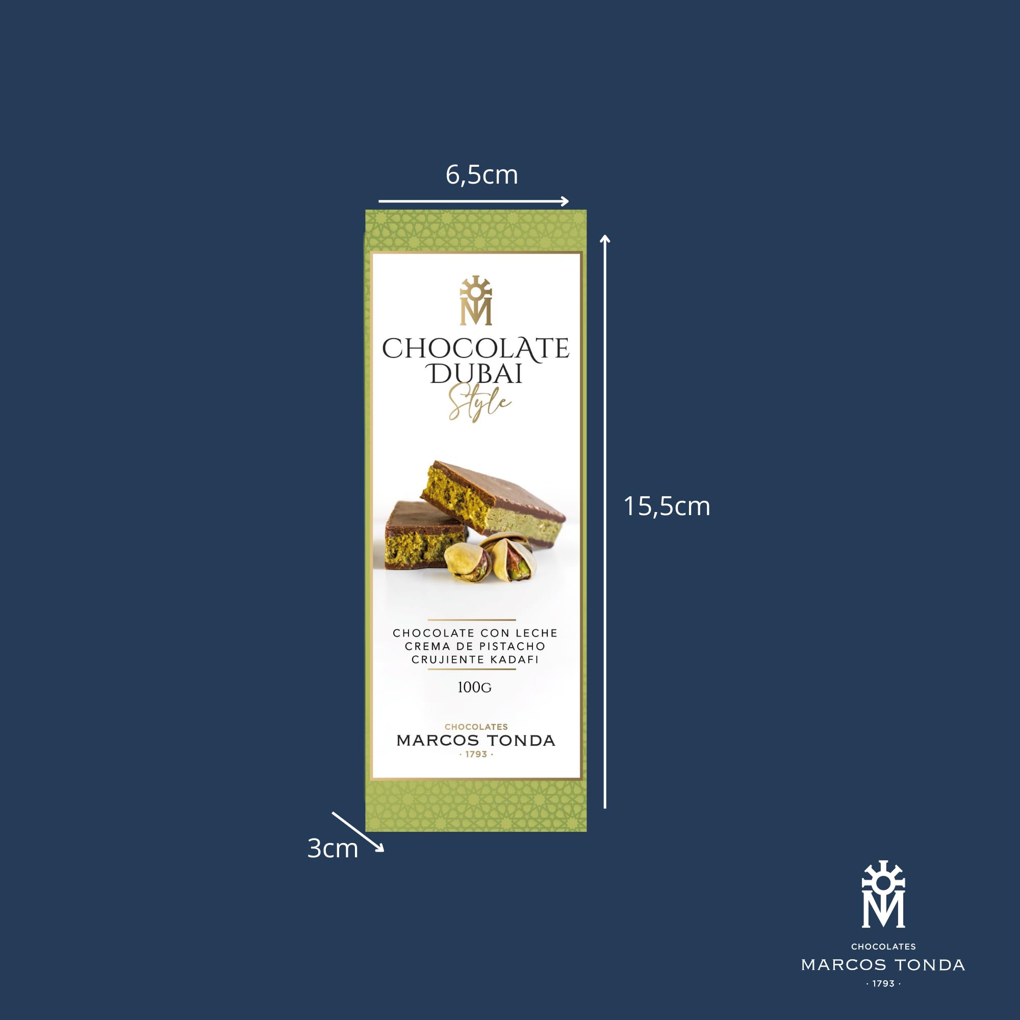 Pack 5 unidades Chocolate Dubai con Crema De Pistacho En Su Interior | Dubai Chocolate 100 Gramos X 5 | Chocolates Para Regalar