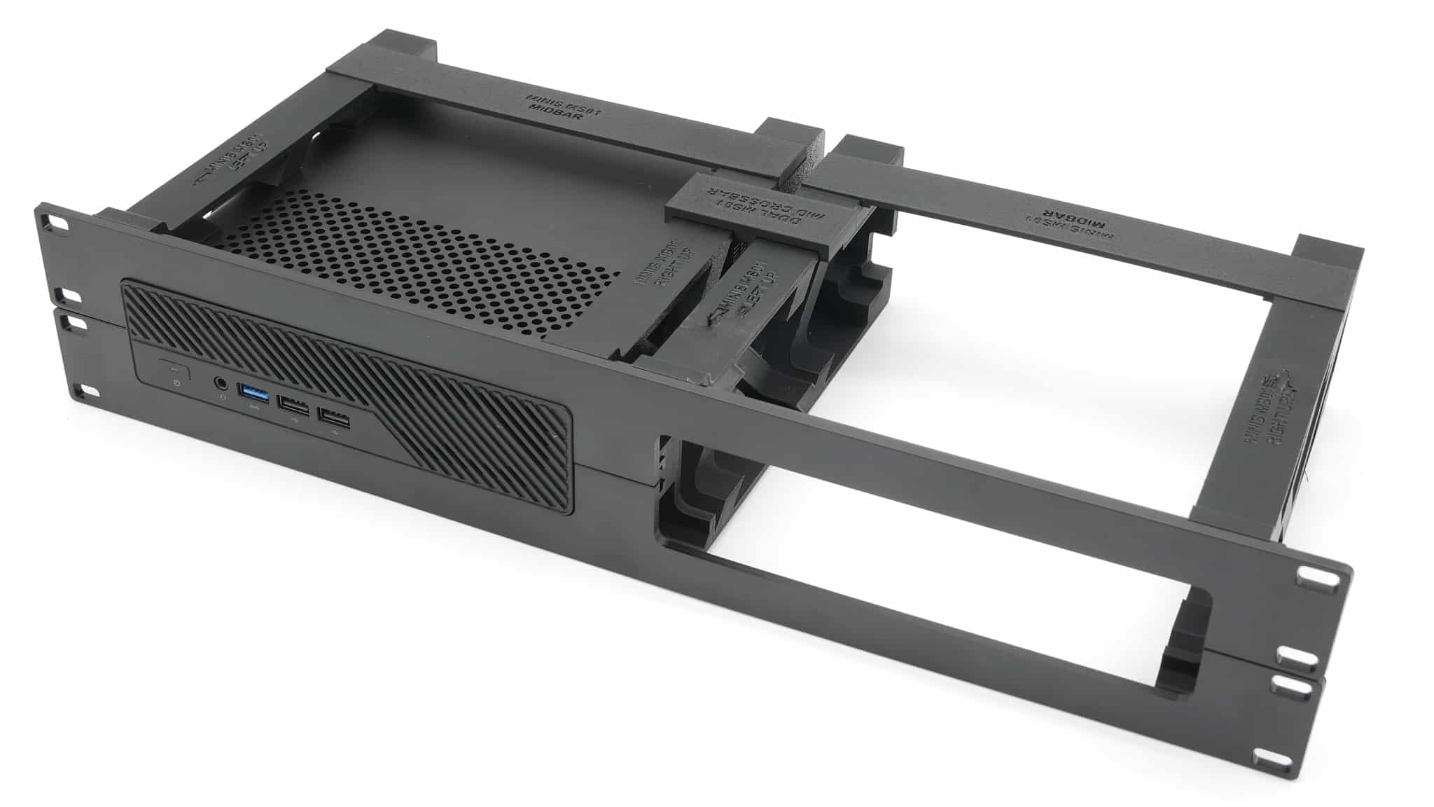 thingsINrack Support en rack pour 2 MiniSforum MS-01 19" 2U Dual-Mount - Ajustement précis