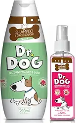 Kit Banho Pet: Shampoo Condicionador Hipoalergenico 5x1 para Pet Cães Gatos, Antialérgico, Não irrita os olhos, xampu para Lhasa, Shih tzu, Pug, SRD