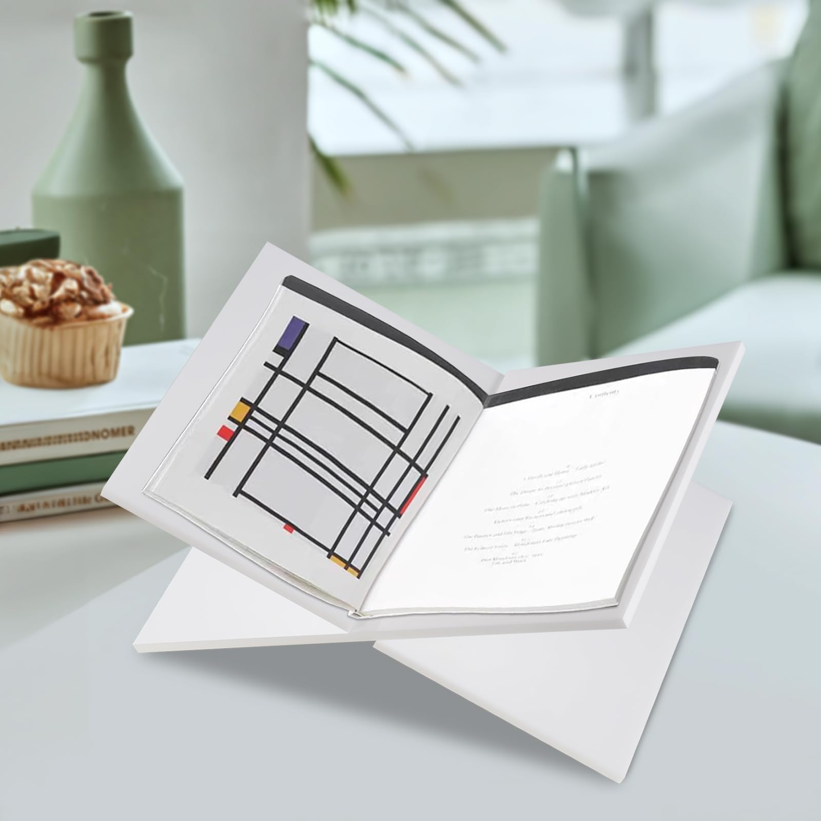 Portalibri in acrilico bianco – cornice a croce in acrilico per esposizione e lettura, adatto per arte, Bibbia, libro di cucina, cavalletto, riviste