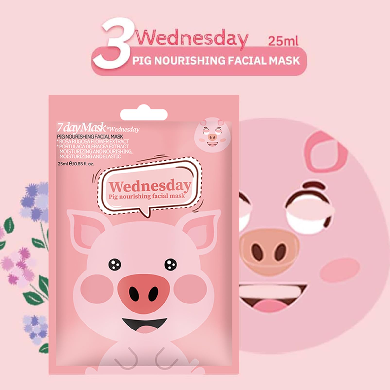 Sheet Face Masks Set, 7Pcs Hydrating Face Masks for Teenage Girls Fun Animal Printed Sheet Masks Gift Set, Moisturizing - Image 4