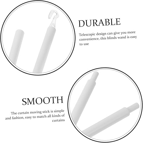Miniatura 7 de DECHOUS 1 juego de varitas ciegas venecianas de plástico, varitas verticales de control de vara con gancho, barra de cortina transparente, barra de