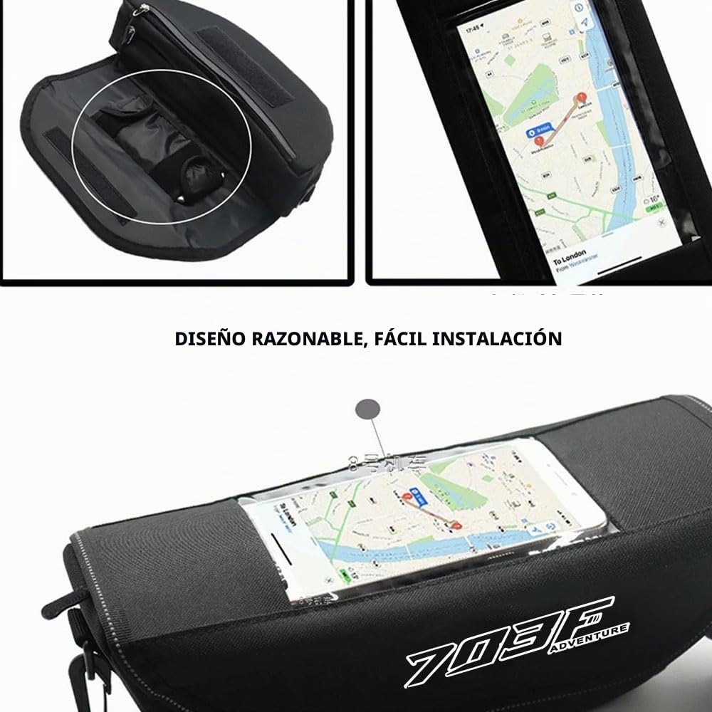 Bolsa de manillar para Zontes 703F 703f Bolsa de viaje para navegador de volante de motocicleta Bolsa de teléfono impermeable y antipolvo