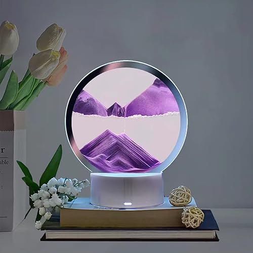 WLWMCFXPWH Lámpara de mesa de pintura de arena USB luz nocturna paisaje dinámico natural 3D arte creativo arena regalos decorativos para el hogar