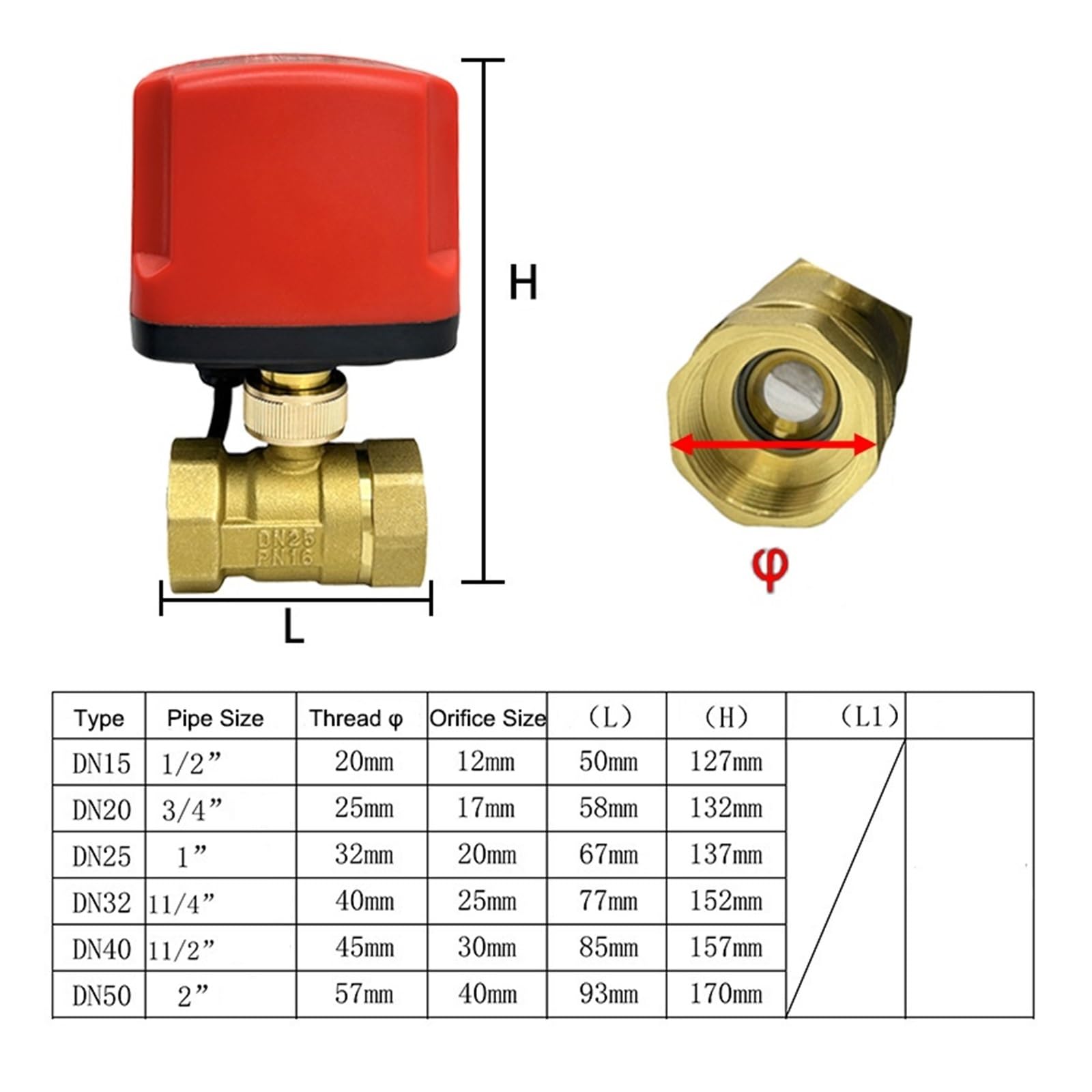 Válvula De Bola DN15 DN20 DN25 DN40 IP65 Válvula De Bola Motorizada A Prueba De Agua Motor De Metal De Gran Torsión Válvula De Bola Eléctrica De Latón De 3 O 2 Cables(DN40,24V,CR03)