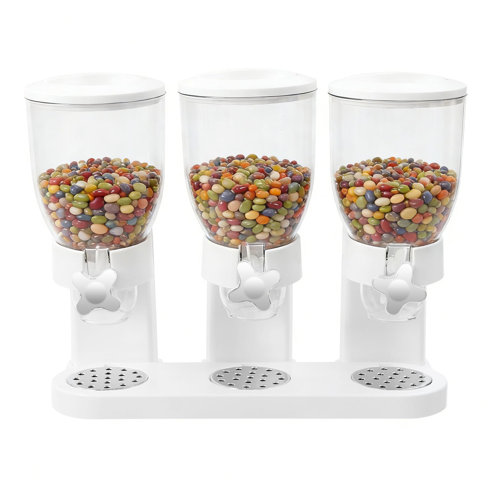 3 dispenser tripli da 2 l per cereali, riso e cereali, piano da tavolo