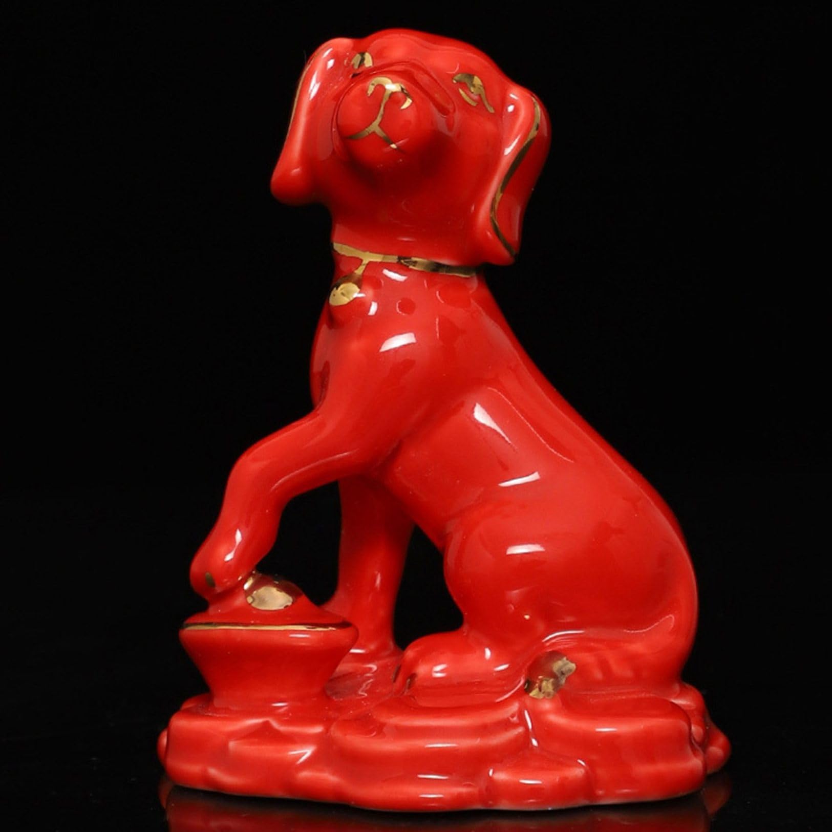 Amazon.co.jp: 干支 戌 犬 かわいい いぬ イヌ 置物 陶器製 風水グッズ