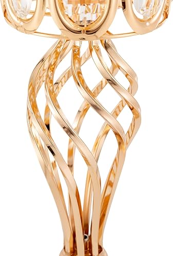 Miniatura 5 de 10 jarrones de flores de boda centros de mesa dorados de 197 pulgadas soporte alto de flores de metal para carretera mesa versátil decorativa para