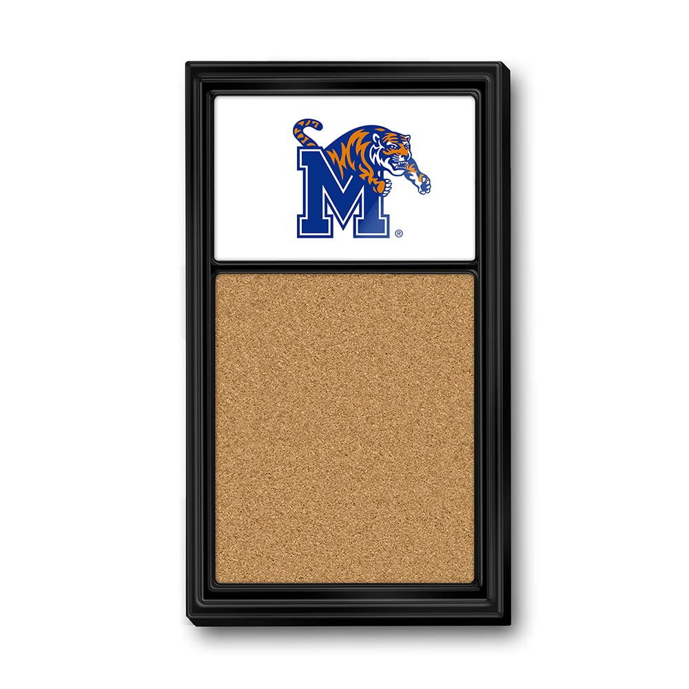 The Fan-Brand NCAA Memphis Tigers - Tiger M - Black Frame/White - Cork Note Board - Sports Team Bar Sign Décor: Home, Dorm, Garage, Office, Fan Cave