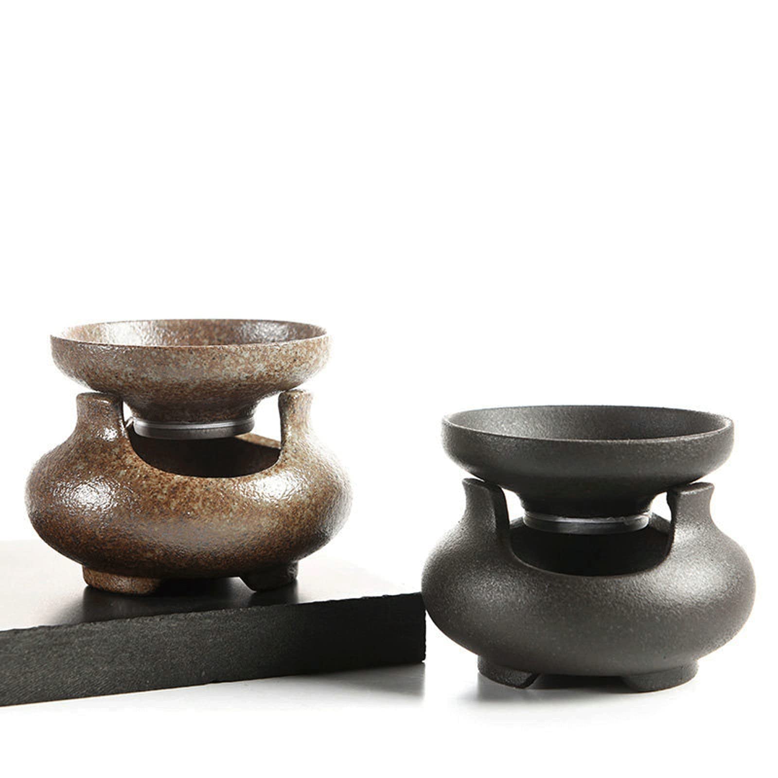 Sitko do herbaty gruba ceramika sitko do herbaty retro czarna ceramika odpływ do herbaty ceramiczny zestaw do herbaty filtr do herbaty kreatywny odpływ sitko do herbaty