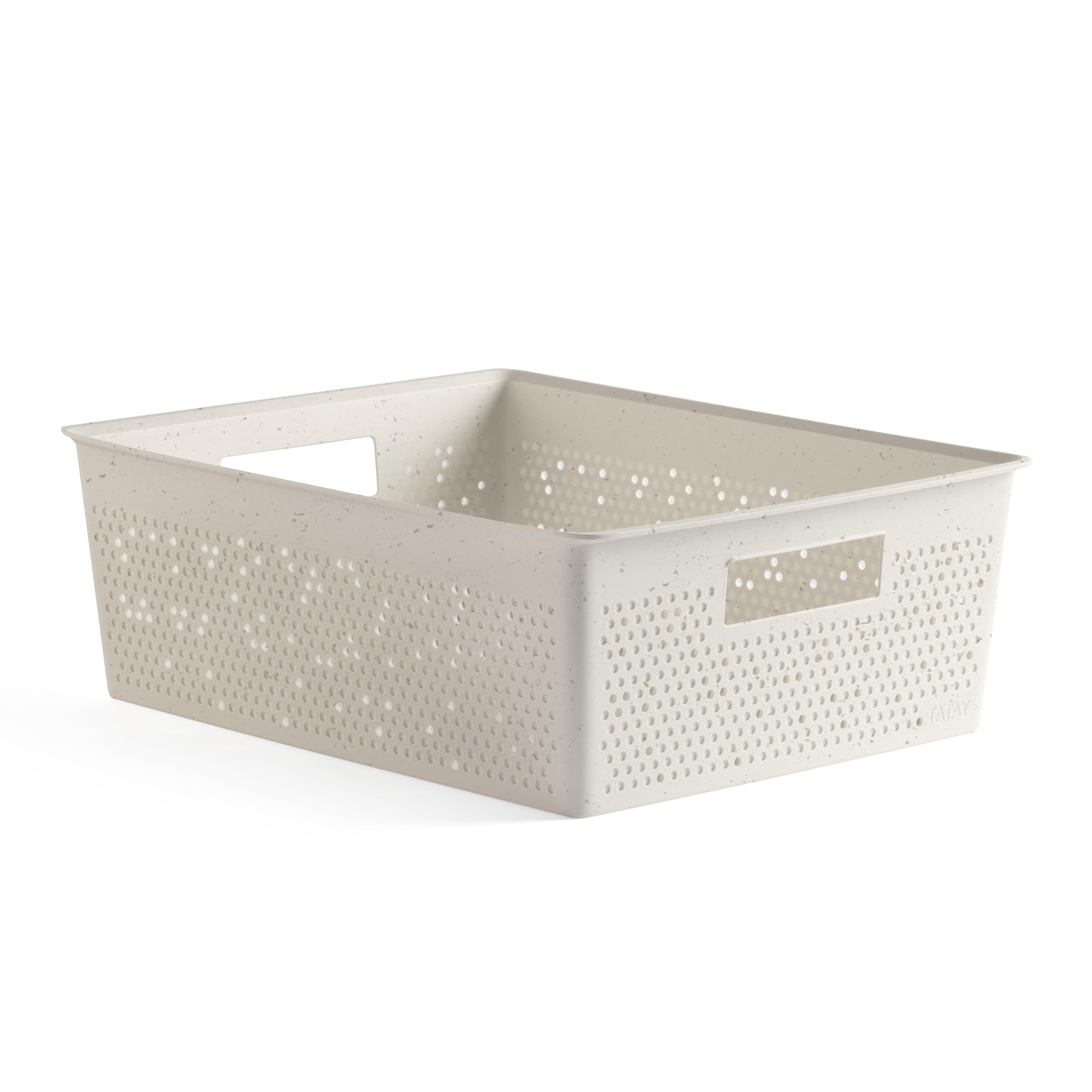 TATAY Plastic Storage Basket 12L Bohol | Organiser Box | Optimal Ventilation | Stackable Modular System | Integrated Handles | BPA-Free Recycled Plastic | 30x39x13.5 cm, Ecohome