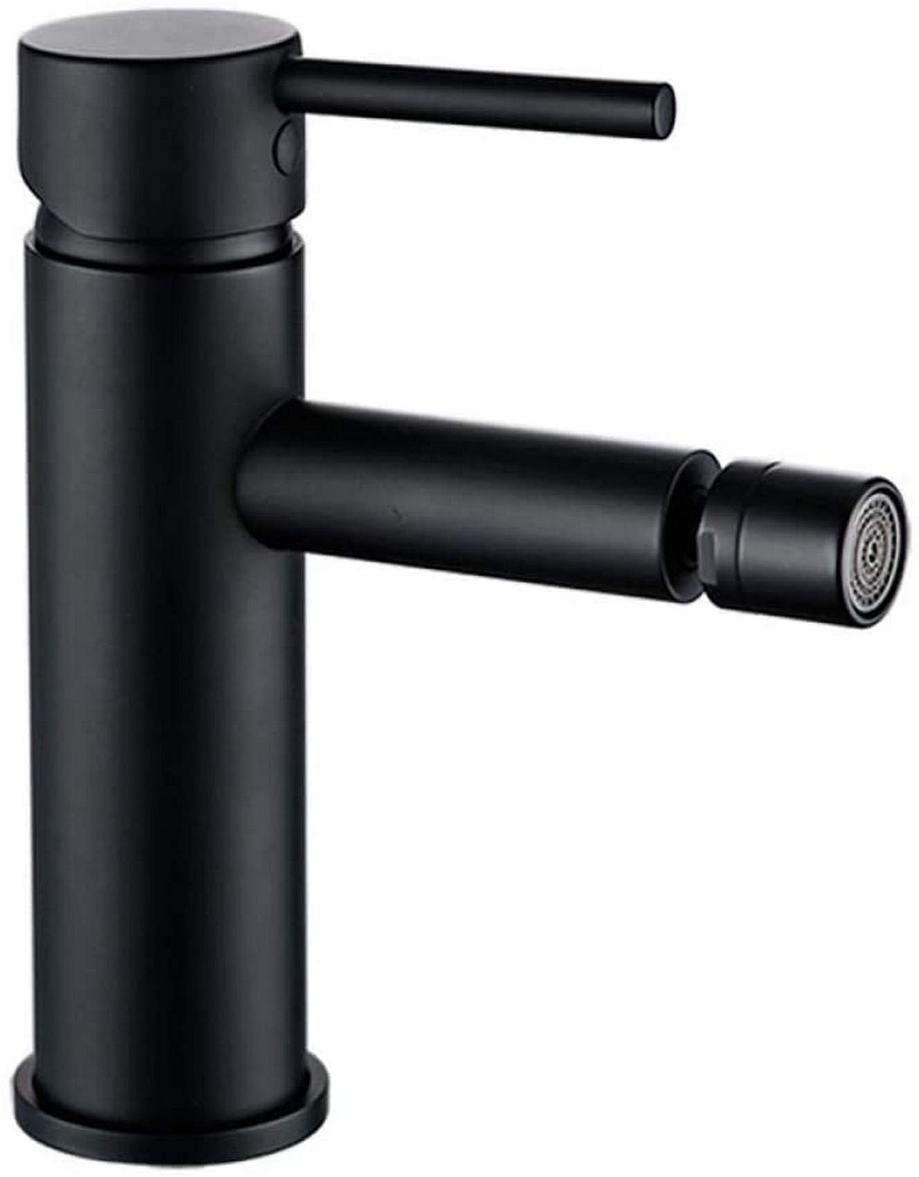Kit Set Rubinetto Bidet WC Rubinetto Bidet in Ottone per Bagno Lavelli monocomando Miscelatore Rubinetto Acqua Calda e Fredda - Nero Opaco (Colore : Matt Black)