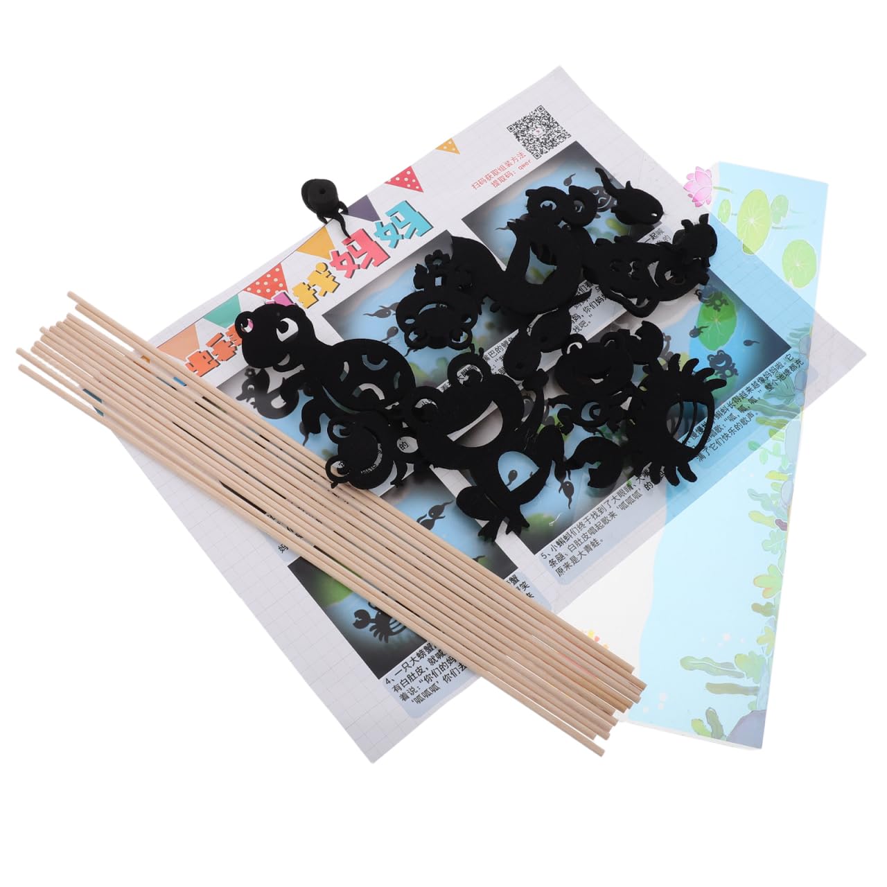 FELTECHELECTR 1set Interactive Shadow Puppet Materials for Kindergarten Creative Stickers for Storytelling and Performance Safe and Multifunctional Play for Early Education and Imaginative