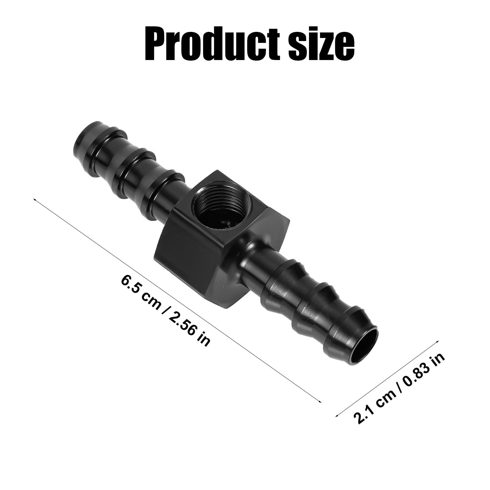 Adattatore Raccordo Manometro Pressione Carburante 5/16 Barb, Connettori Manometro Pressione Carburante Linea Alluminio Alta Qualità Adattatore per Manometro Pressione Carburante 5/16(Nero)
